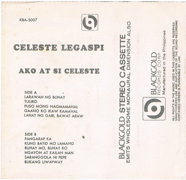 Celeste Legaspi - Ako At Si Celeste Tape